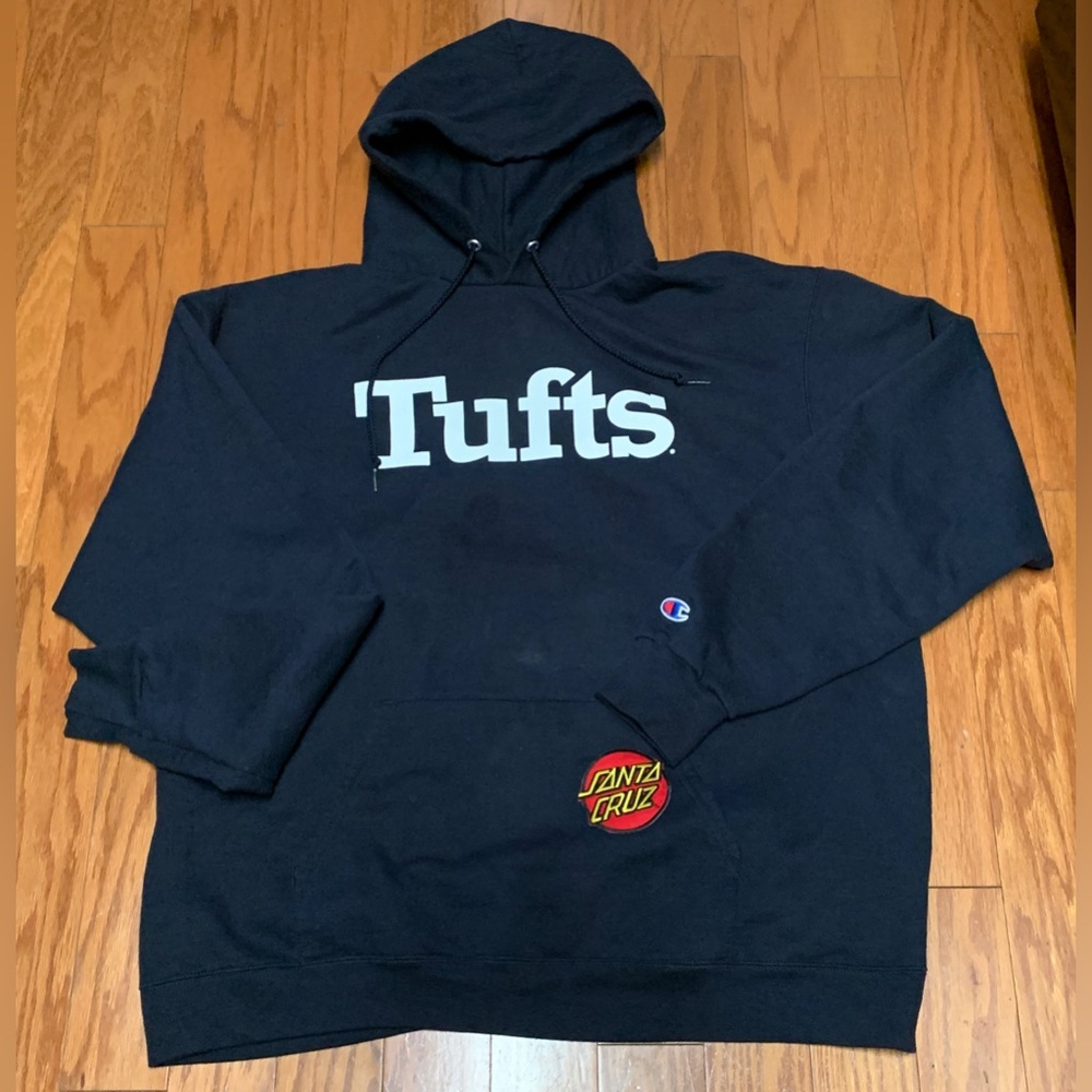Men’s XL TUFTS Santa Cruz Champion 50/50 Cotton/Poly Pocket Hoodie Sweatshirt